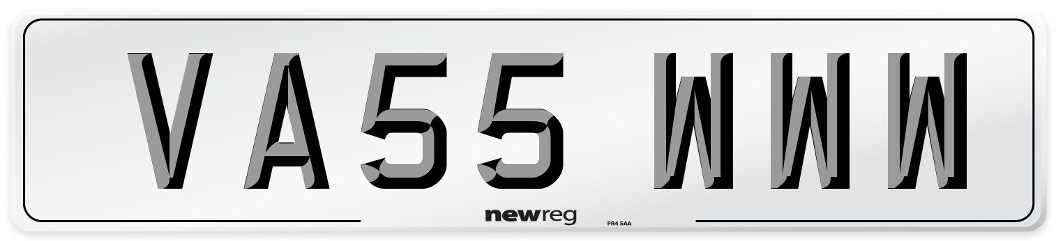 VA55 WWW Number Plate from New Reg